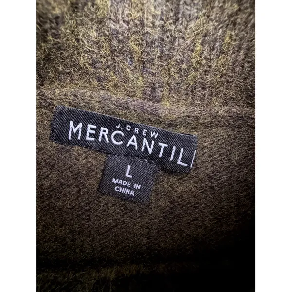 J.Crew Mercantile Sweater Women L Green Good Marled Wool Blend Turtleneck Vest - Image 2
