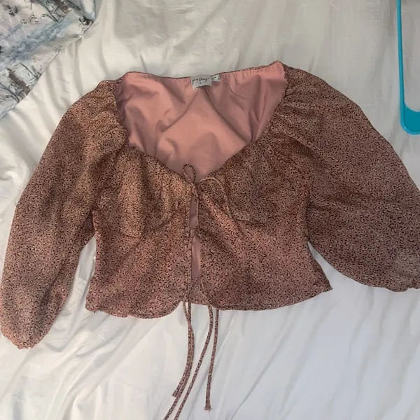 Princess Polly Pink Harlow Top! Leopard & Front Tie - Image 3