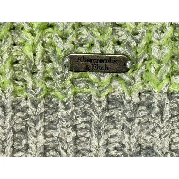 Abercrombie & Fitch Gray Green Knit Long Sleeve Pullover Crew Neck Sweater Sz M - Image 5