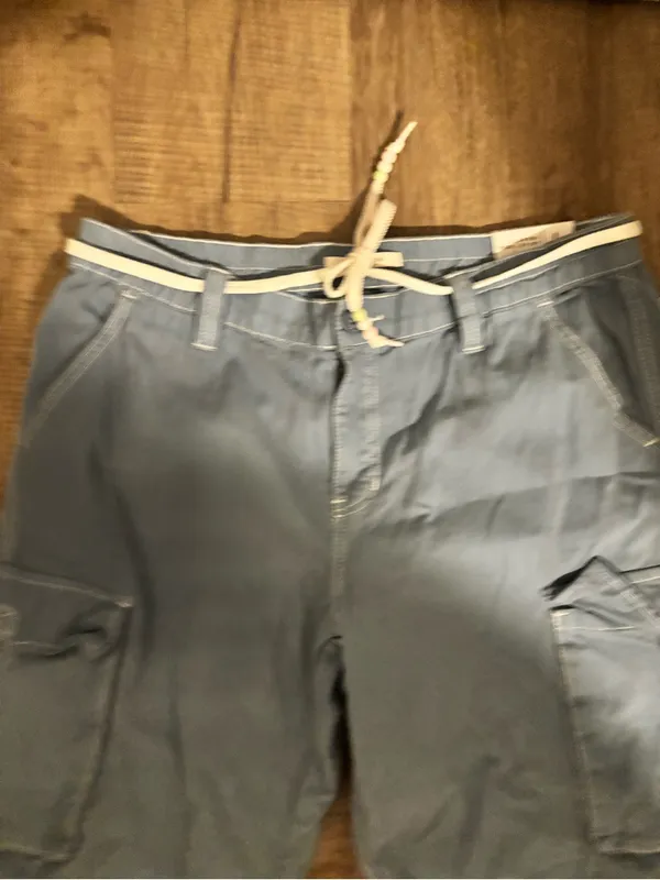 NWT Pacsun Blue Zip Off Low Rise Puddle Pants featuring convertible legs large - Image 7