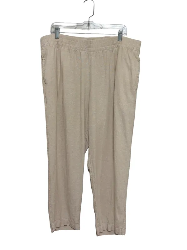 Old Navy High-Waisted Linen-Blend Straight Ankle Pants in Flax Linen - Size XL - Image 3