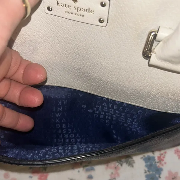 Kate Spade Navy and Cream Satchel with Structured Design - Image 8