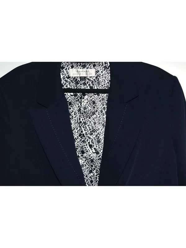 Tahari Arthur S Levine Navy One Button Blazer Notch Lapel Plus Size 20W - Image 5
