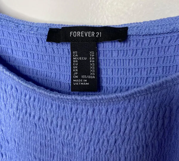 Forever 21 Smocked Peasant Crop Top - Image 5