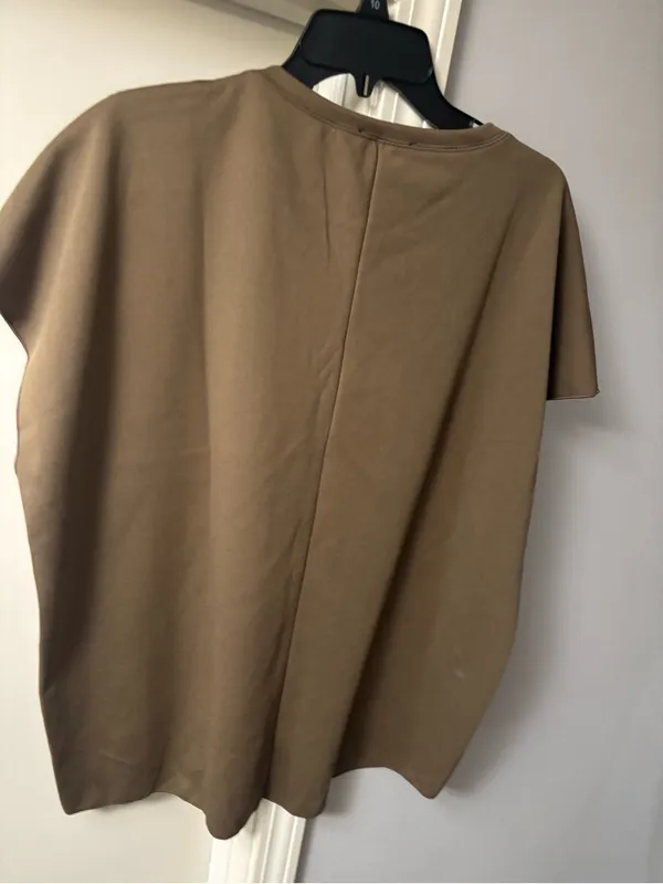 Zara Brown Oversized cap sleeve pullover top - Image 5