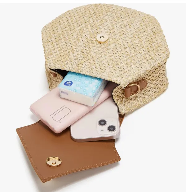 Straw Crossbody Bag - Image 2
