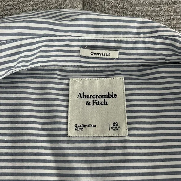 Abercrombie & Fitch Blue Striped Button Down Shirt - Image 2