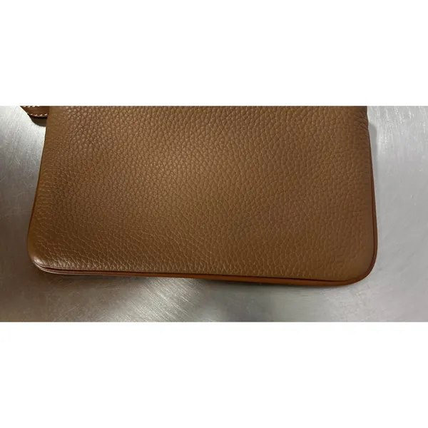 Dooney & Bourke Pebble Grain Large Wristlet Caramel Brown Leather Clutch Wallet - Image 3