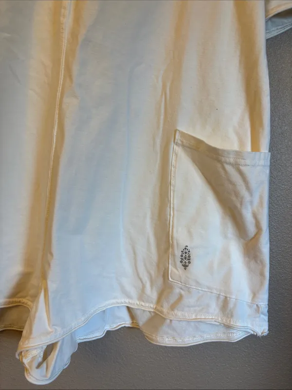 NEW! FREE PEOPLE MOVEMENT Hot Shot Tee Romper Shorts X-SMALL Bleached Clay Ivory - Image 5