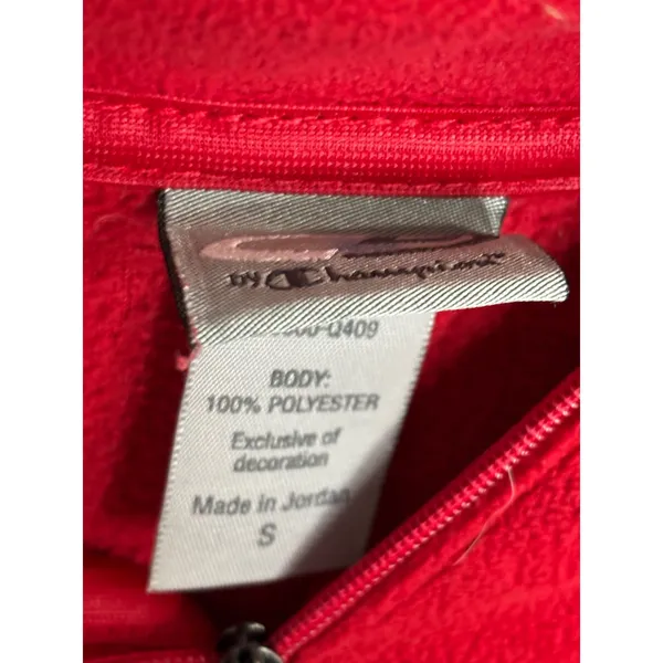 C9 by Champion Fleece Pullover Womens Small Red Excellent Quarter Zip Mock‎ Neck - Image 3