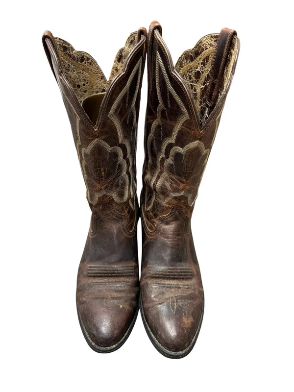 Ariat Heritage Western R Toe Cowboy Cowgirl Embroidered Boots Brown 6.5 10010266 - Image 3