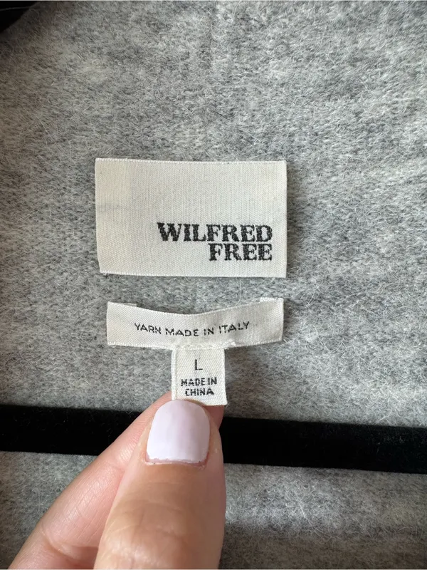 Wilfred Free Aritzia Gray Alpaca Wool Blend Belted Fei Fei Fringe Vest Large - Image 2