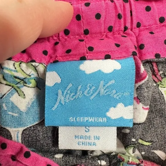 Nick & Nora Sleep Shorts Black Cocktail Margarita Print Cotton‎ Pajama Bottom - Image 4
