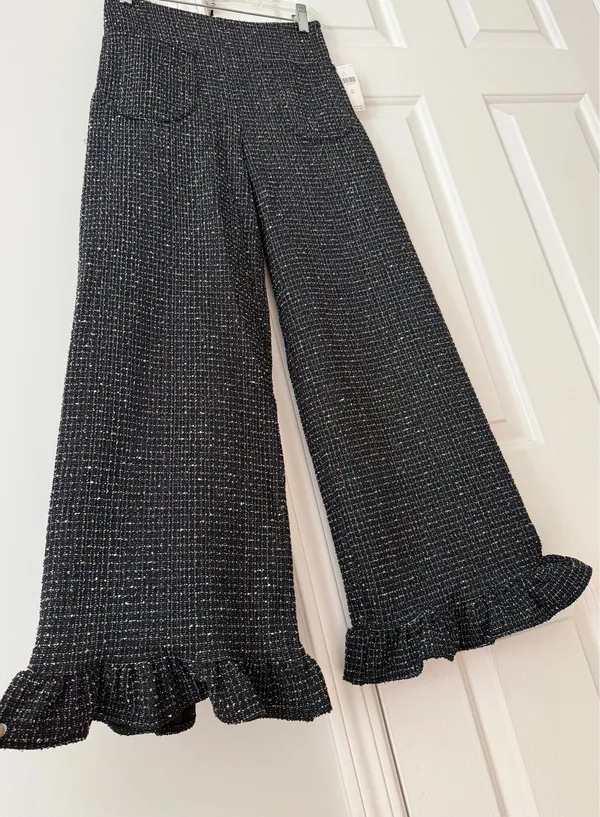 Anthropologie Maeve The Colette Crop Wide-Leg Pants: Tweed Edition, Size 26 - Image 12