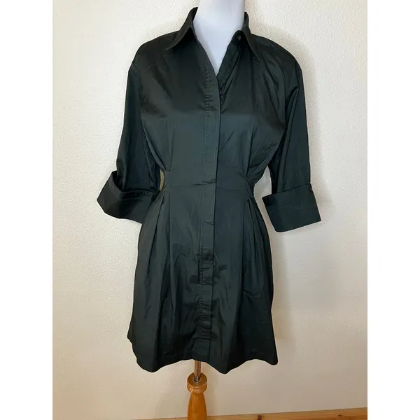 Madewell Tucked Mini Shirtdress in Summit Green Pima Cotton Poplin NEW 4 - Image 2