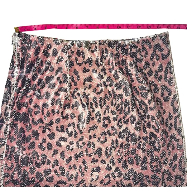 NWT Free People FP One Skinny | Reversible Sequins Mini Skirt Pink Cheetah 4 Y2K - Image 8