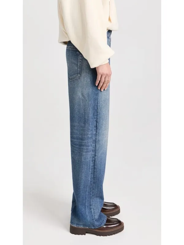NWT rag & bone Miramar Wide Leg in Lenox Phot-Printed Faux Jean Sweat Pants XXS - Image 2