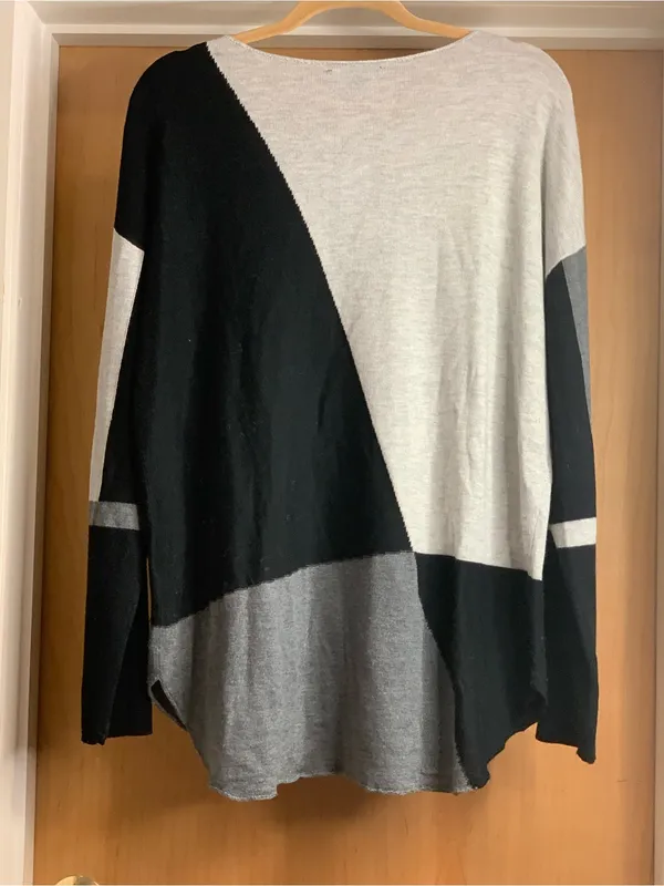INC International Concepts Gray Colorblock Sweater Size-XL Colorblock Chic - Image 4