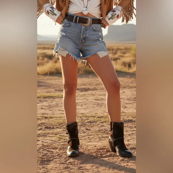I.N.K. Shoes Vintage Brown Leather and Suede Western Style Booties​ - Image 2