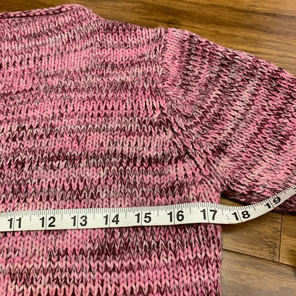 Billabong‎ Knit Sweater Womens Size Large Pink Purple Mock Neck Wool Blend Y2K - Image 7