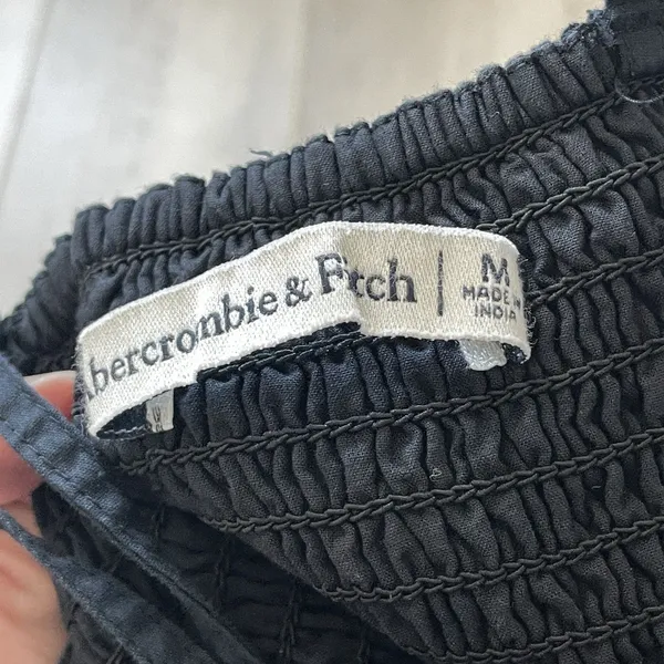 Abercrombie & Fitch Dress sleeveless bubble hem mini womens Black medium modern - Image 2