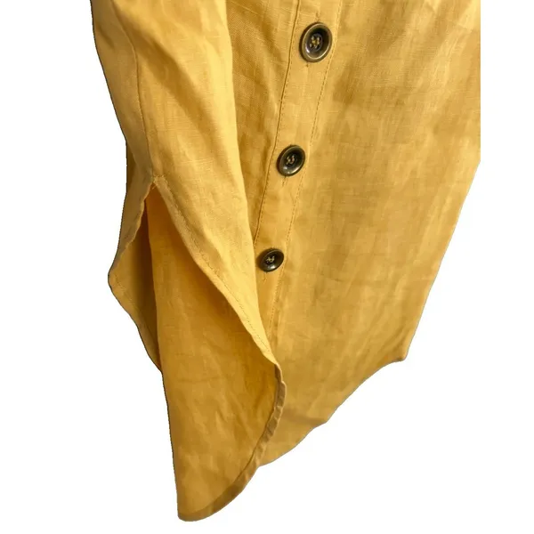 Suboo Button Down Midi Sundress Mustard Yellow Women's Size Small‎ - Image 12