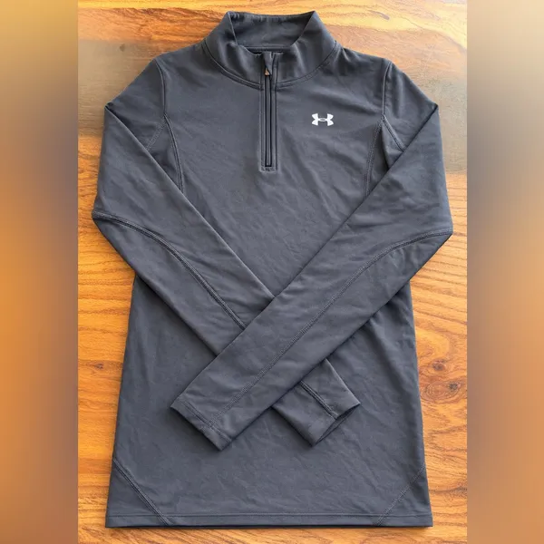Under Armour ColdGear 1/4 zip pullover in classic black 🖤 - Image 2