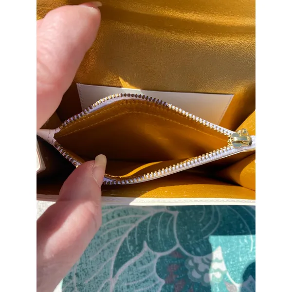 Off-White Patent Leather Medallion Long Flap Wallet Card Coin - Image 12