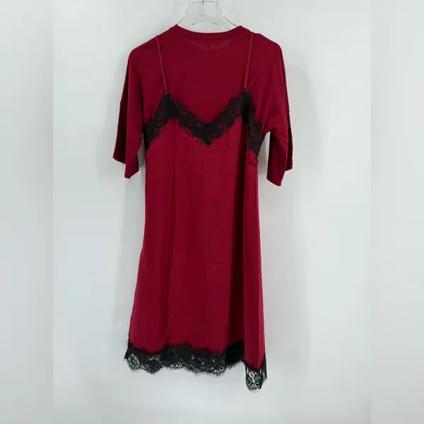 English Factory Womens Dress Large Layered 3/4 Sleeve Lace‎ Fringe size small - Image 4