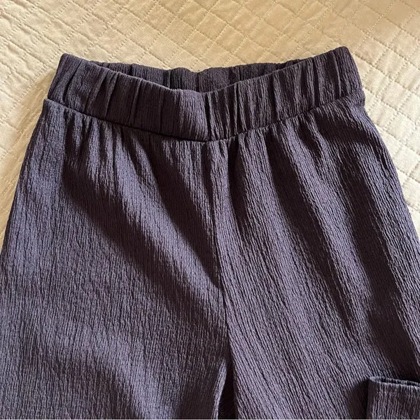 H&M Black Gauze Wide Leg Pants - Image 2