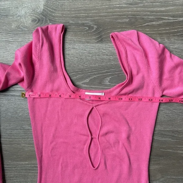 Meshki Birdie Long Sleeve Knit Mini Dress in Bubblegum XXS - Image 11