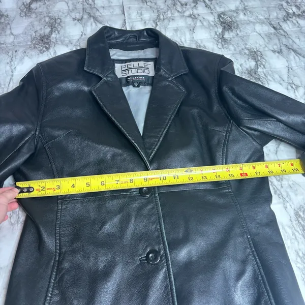 Pelle Studio Wilson’s Leather Jacket Coat Black Y2K Vitnage 90s size medium - Image 7