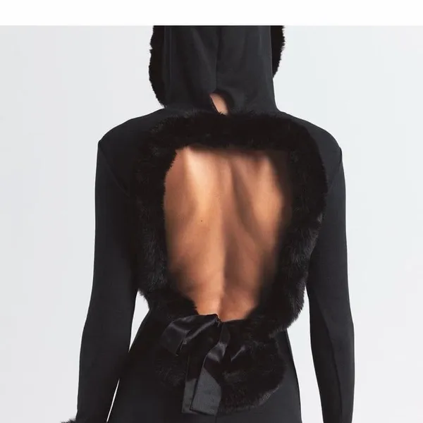 SKIMS Cloud Hooded Catsuit RARE XS onyx New without tags - Image 3