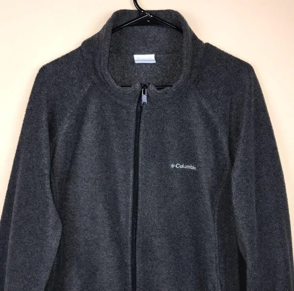 Columbia Women’s Camping Hiking Outdoor Gray Fleece Zip-Up Jacket - Image 2