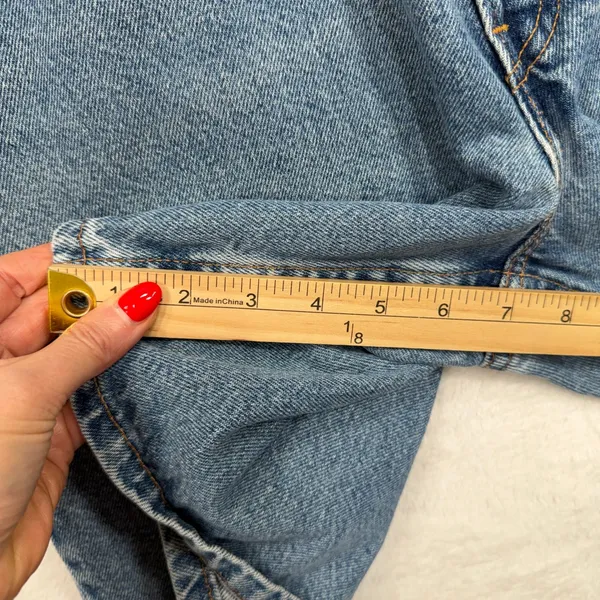 Vintage 90s Levi's 34 14 Shorts 550 Relaxed Fit High Rise Medium Wash Denim Boho - Image 12