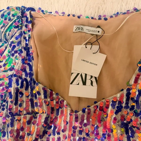 Zara Limited Edition 2019 Multicolored Sequin Mini Dress Size XS - NWT - Image 10