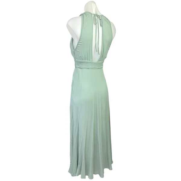 NEW Reformation Green Rosalind Halter Plunge V Cocktail A Line Maxi Dress Size 2 - Image 6