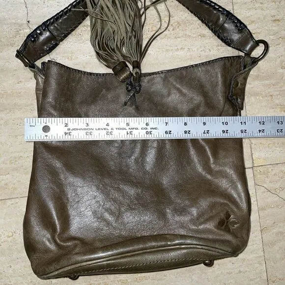 Patricia Nash Bohemian Style Italian Leather Bucket‎ Handbag Brown - Image 13