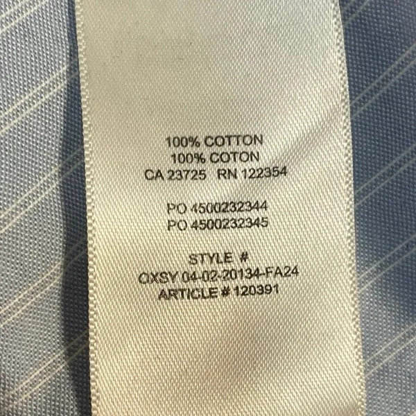 Aritzia Wilfred Blue Striped Long Sleeve Relaxed Curve Hem Button Down Shirt XS - Image 5