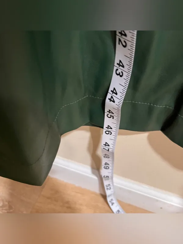 NWOT By Anthropologie Green Twist-Front Faux Leather Dress Size 8 - Image 5
