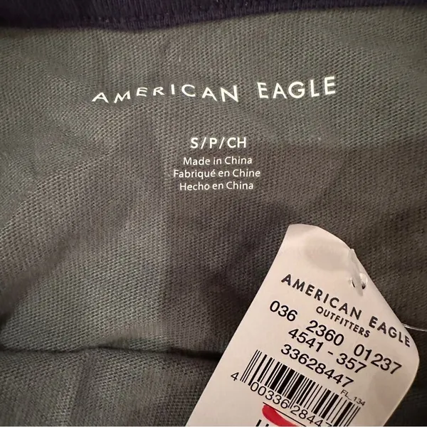 American Eagle Gray & Navy Blue Halter Neck Open Back‎ Tank Top Sz S NEW - Image 3