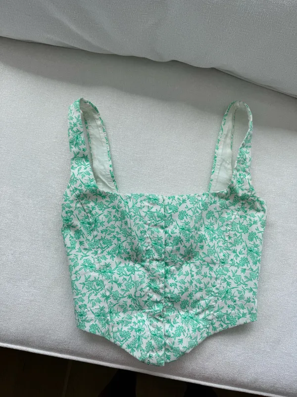 Zara Corset Floral Crop Top - Image 3
