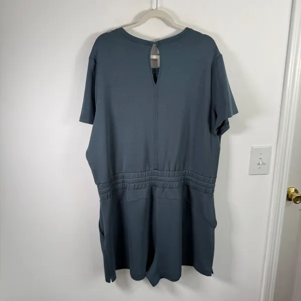 Spanx Air‎ Essentials Short Sleeve Romper Storm Blue Modal Womens Plus 3x - Image 7
