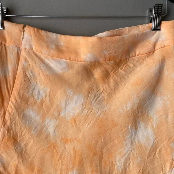 Free People sz 10 orange white mini flareBoho hippie skirt‎ - Image 8