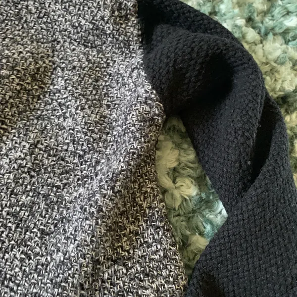 Madewell Chronicle Texture Pullover Sweater Colorblock S Black Gray - Image 9
