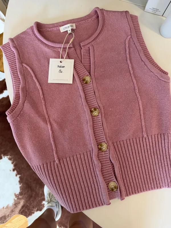 Button down sweater knit tank Size M - Image 3
