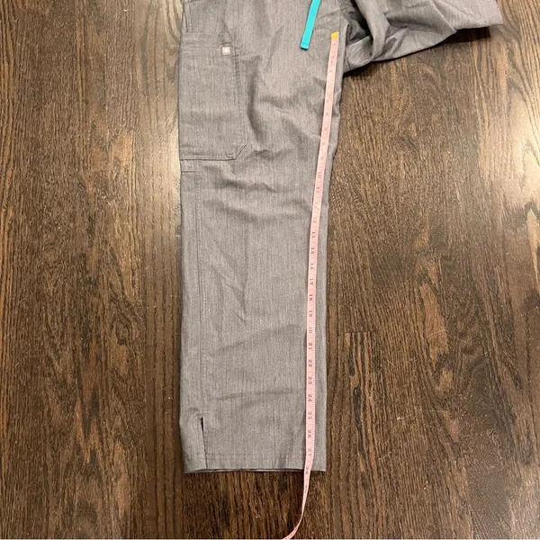 Figs Gray Kade Cargo Joggers with Teal Drawstring - Image 6