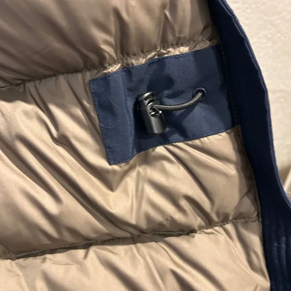 Lands End Womens Goose Down Parka Jacket Navy Blue Gore Tex Removable Hood Small - Image 3