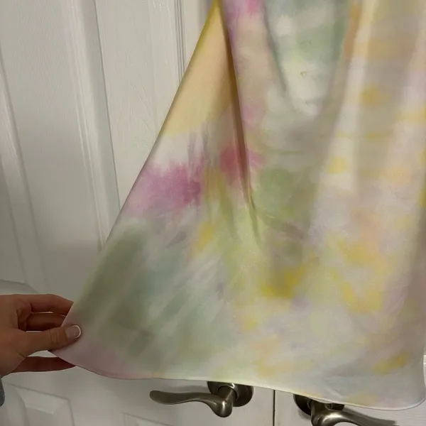 Zara Tie Dye Print Mini Satin Dress Backless Spaghetti Straps - Image 6