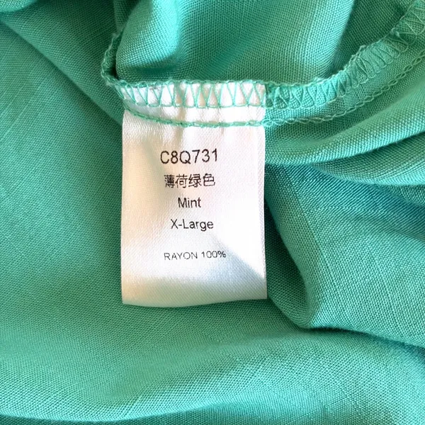 Mint Green Rayon Button Down Oversized Roll Tab Sleeve Shirt‎ XL - Image 6